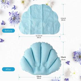 img 3 attached to 🛁 Sansheng 4pcs Bath Pillows for Tub: Luxurious Terry Cloth Headrest with Suction Cups - Inflated Neck Support for Ultimate Comfort in Pink & Blue