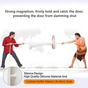 img 1 attached to 🚪 ZC GEL Magnetic Door Stopper Self Adhesive: Durable, Waterproof & Drill-Free White Silicone Door Stop Holder for Collision-Free, Mute & Damage-Free Mounting