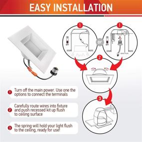 img 1 attached to OSTWIN 6 Inch Square LED Recessed Downlight: Dimmable, Wet Rated, Retrofit, 12W (100W Replacement), 1000 Lm, 4000K (Bright White), ETL Listed