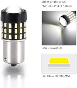 img 2 attached to 🔆 LUYED 2 x 650 люмен Супер Яркие LED-лампы 1156 с 3014 54-Экс чипсетами для задних фонарей, стоп-сигналов, хвостовых фонарей, светильников в автобусе - ксеноново-белый