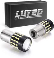 🔆 luyed 2 x 650 lumens super bright 1156 led bulbs with 3014 54-ex chipsets for back up reverse lights, brake lights, tail lights, rv lights - xenon white logo