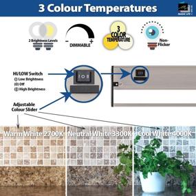 img 1 attached to 9 Inch Satin Nickel LED Under Cabinet Lighting – Dimmable -3 Color Temperature Slide Switch – Warm White (2700K)