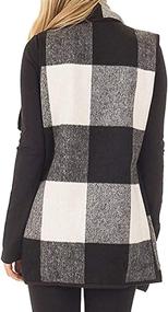 img 3 attached to Women Plaid Sleeveless Cardigan Shawl Women's Clothing in Coats, Jackets & Vests