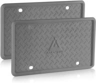 🚗 jojoy lux 2 pack silicone license plate frame - rust-proof, rattle-proof & weather-proof - universal american auto frame in gray logo