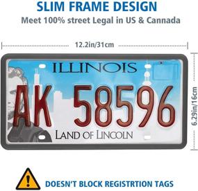 img 3 attached to 🚗 JOJOY LUX 2 Pack Silicone License Plate Frame - Rust-Proof, Rattle-Proof & Weather-Proof - Universal American Auto Frame in Gray