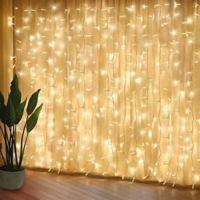 img 4 attached to 🌟 Curtain Lights for Windows - Enhanced LED Fairy Lights with 8 Lighting Modes, Xmas Icicle String Lights for Decor