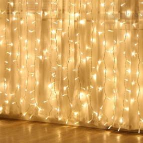 img 1 attached to 🌟 Curtain Lights for Windows - Enhanced LED Fairy Lights with 8 Lighting Modes, Xmas Icicle String Lights for Decor