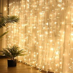 img 3 attached to 🌟 Curtain Lights for Windows - Enhanced LED Fairy Lights with 8 Lighting Modes, Xmas Icicle String Lights for Decor