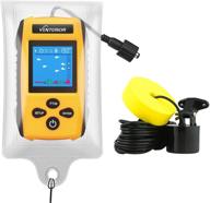 venterior orange portable fish finder sonar transducer with lcd display, water depth finder, and water resistant bag logo