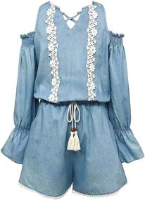 img 4 attached to 👗 Chic and Trendy Printed Sleeves Options: Smukke Beautiful Girls' Jumpsuits & Rompers