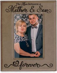 img 4 attached to 👩 KATE POSH Engraved Leather Picture Frame - Celebrating the Eternal Bond: Mother & Son, Mother of the Groom, Best Mom Ever, First Mother's Day, Mommy & Me Gifts (4" x 6" Vertical)