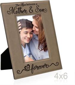 img 2 attached to 👩 KATE POSH Engraved Leather Picture Frame - Celebrating the Eternal Bond: Mother & Son, Mother of the Groom, Best Mom Ever, First Mother's Day, Mommy & Me Gifts (4" x 6" Vertical)