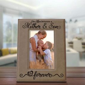 img 1 attached to 👩 KATE POSH Engraved Leather Picture Frame - Celebrating the Eternal Bond: Mother & Son, Mother of the Groom, Best Mom Ever, First Mother's Day, Mommy & Me Gifts (4" x 6" Vertical)