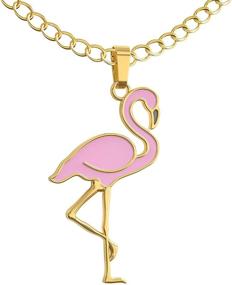 img 2 attached to 🦩 Adorable Flamingo Necklace: Perfect Girls' Jewelry for Happy Kisses and Fabulous Fashion