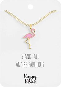 img 3 attached to 🦩 Adorable Flamingo Necklace: Perfect Girls' Jewelry for Happy Kisses and Fabulous Fashion