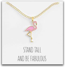 img 4 attached to 🦩 Adorable Flamingo Necklace: Perfect Girls' Jewelry for Happy Kisses and Fabulous Fashion