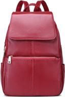 coolcy casual genuine leather backpack logo