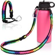 🚶 paracord handle with shoulder strap, compatible with wide mouth water bottles 12oz - 64 oz for hiking, camping and walking - wongeto holder логотип