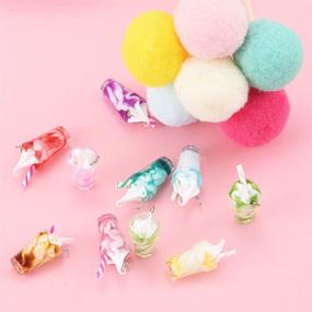 img 2 attached to 🍦 24 Resin Ice Cream Cup Charms Pendants Necklace Earring DIY Crafts Keychain Bag Decoration 12mmx26mm (A601)