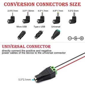 img 2 attached to 🔌 Универсальный кабель питания MEROM 5V DC: USB к DC 5,5x2,1 мм Зарядный шнур с 8 разъемами - универсальное и совместимое решение для зарядки