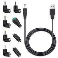 🔌 универсальный кабель питания merom 5v dc: usb к dc 5,5x2,1 мм зарядный шнур с 8 разъемами - универсальное и совместимое решение для зарядки логотип