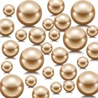hicarer 120 pieces pearl vase filler beads: assorted gold round faux pearls for home wedding decor, makeup brushes holder, and vase decoration – 14/20/30 mm logo