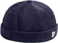 🧢 versatile and stylish men's docker cap hats: beanie sailor cap worker hat with adjustable design and retro brimless style logo