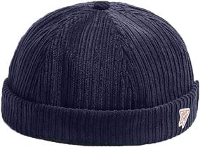 img 2 attached to 🧢 Versatile and Stylish Men's Docker Cap Hats: Beanie Sailor Cap Worker Hat with Adjustable Design and Retro Brimless Style