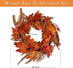 img 3 attached to 🍁 Stunning Fall Decor: 18 Inch Autumn Wreath & Maple Leaf Garland - Perfect for Thanksgiving, Home & Wedding Decorations!