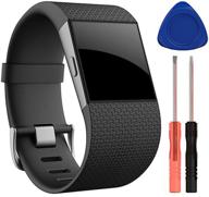 📱 soft silicone adjustable replacement band with metal buckle clasp for fitbit surge - no tracker included logo