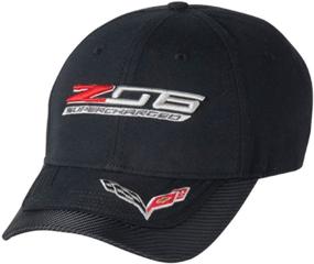 img 1 attached to 🧢 Z06 C7 Corvette Carbon Fiber Cap (Black): Sleek One-Size Hat for Car Enthusiasts