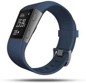 img 1 attached to Sophili Replacement Bands Compatible For Fitbit Surge Watch With Metal Buckle Fitness Wristband Strap Small Large(Navy/S)