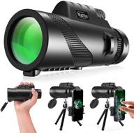 high powered monocular telescope for adults - 12x50, waterproof, bak4 prism, 🔭 ideal for bird watching, wildlife, camping, and scenery - use with smartphone, by relybo logo