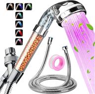 🚿 trtiuav filter led shower head with high pressure and stainless steel hose - 7 colors handheld spa shower nozzle for dry skin and hair prevention logo