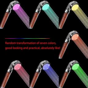 img 3 attached to 🚿 TRTIUAV Filter Led Shower Head with High Pressure and Stainless Steel Hose - 7 Colors Handheld Spa Shower Nozzle for Dry Skin and Hair Prevention