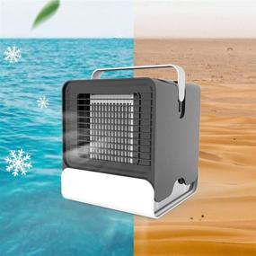 img 2 attached to 🌬️ DAYSALE Portable Air Conditioner: Personal Cooler with 3-Speed Misting Fan, USB-powered Mini AC Fan for Home & Office - Classical Black, X-Large