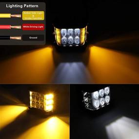 img 3 attached to 4-дюймовые боковые светильники - Дневные ходовые огни Dual Side Yellow Driving Flood Spot Cube Work Light Bar с функцией мигающей стробоскопической мигалки - идеально подходят для грузовиков, квадроциклов и лодок