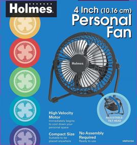 img 1 attached to 🌀 Holmes Mini High Velocity Personal Fan, HNF0410A-BM" - "Holmes HNF0410A-BM Mini High Velocity Personal Fan for Optimal Cooling Performance