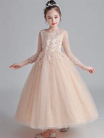 img 2 attached to Mallimoda Lace Tulle Flower Princess Wedding Dress: Perfect for Toddler and Baby Girls