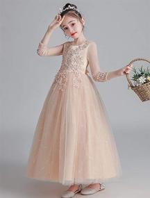 img 3 attached to Mallimoda Lace Tulle Flower Princess Wedding Dress: Perfect for Toddler and Baby Girls