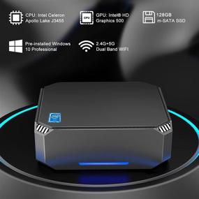 img 3 attached to 💻 Windows 10 Pro Mini PC, 8GB DDR3 128GB SSD Mini Computer with Intel Celeron J3455, Dual 4K HDMI Output, Auto Power On, Wake On LAN Support