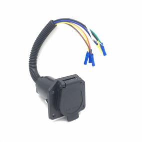 img 2 attached to ANTO 7-Wire to 7-Way RV Trailer Light Harness Adapter: Quick Converter with Mounting Bracket