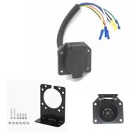 anto 7-wire to 7-way rv trailer light harness adapter: quick converter with mounting bracket logo