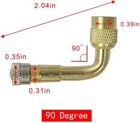 img 3 attached to 🔧 Универсальные металлические удлинители вентильных стержней из латуни - набор из 3 штук 90-градусных угловых удлинителей вентильных стержней для автомобилей, мотоциклов, велосипедов, грузовиков, автодомов и скутеров - золотые.