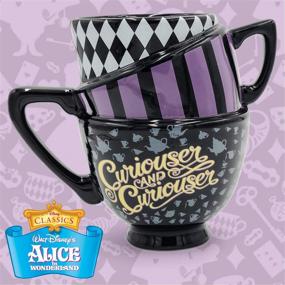 img 3 attached to ☕️ Silver Buffalo Alice in Wonderland Tea Cups Ceramic Mug, 20-Ounces, 3D Sculpted, Black – Disney Inspired