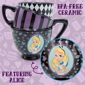 img 2 attached to ☕️ Silver Buffalo Alice in Wonderland Tea Cups Ceramic Mug, 20-Ounces, 3D Sculpted, Black – Disney Inspired