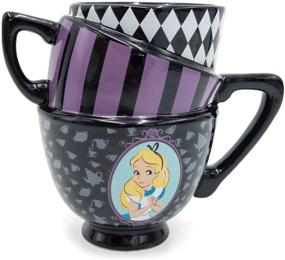 img 4 attached to ☕️ Silver Buffalo Alice in Wonderland Tea Cups Ceramic Mug, 20-Ounces, 3D Sculpted, Black – Disney Inspired