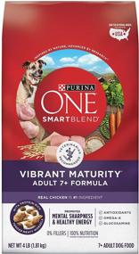 img 4 attached to 🐶 Purina One Smartblend Vibrant Maturity Adult 7+ Formula Dry Dog Food - 4 Lb. Bag (Pack Of 6): Nourish Your Aging Dog with Smartblend!