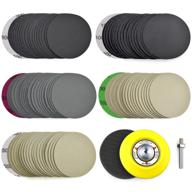 poliwell 3 inch assorted grit high performance silicon carbide wet/dry sanding discs - 100pcs with shank pad & foam buffering pad logo