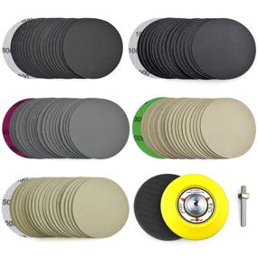 img 4 attached to Poliwell 3 Inch Assorted Grit High Performance Silicon Carbide Wet/Dry Sanding Discs - 100PCS with Shank Pad & Foam Buffering Pad